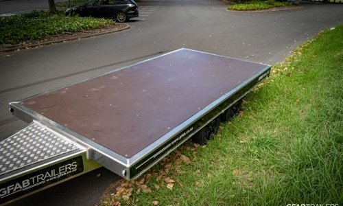 GFAB Triple Axle Alloy Flat Deck Trailer - Above GFAB Triple Axle Alloy Flat Deck Trailer - Above
